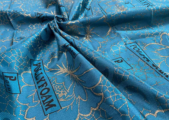il filo di ordito del poliestere di 240cm ha tricottato la polvere impermeabile blu dell'oro del tessuto stampata
