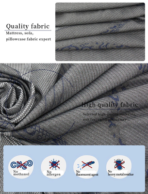 tessuto di tela imbottente di Gray Polyester Knitted Jacquard Protective del tessuto del materasso 260gsm